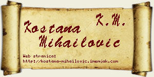 Koštana Mihailović vizit kartica
